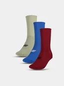 Skarpetki męskie - Skarpetki casual za kostkę (3-pack) uniseks 4F 4FWAW24USOCU353-92S Niebieski Czerwony Beżowy - miniaturka - grafika 1