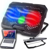Podkładki chłodzące pod laptopa - PODSTAWKA CHŁODZĄCA POD LAPTOPA GAMINGOWA DUŻA PODKŁADKA 12-17" REGULOWANA - miniaturka - grafika 1