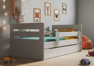 Kocot Kids Łóżko TOMI MIX 180x80 białe/szare dla dziecka z barierką Kocot Kids - Łóżka dla dzieci i młodzieży - miniaturka - grafika 1