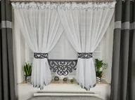 Firany - Firanka z panelem- szara, firana panele, firana do salonu - miniaturka - grafika 1