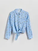 Bluzki dla dziewczynek - Reserved - Wiskozowa koszula w kwiaty - jasnoniebieski - miniaturka - grafika 1