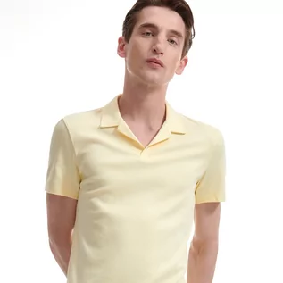 Koszulki męskie - Reserved Koszulka polo slim - Żółty - grafika 1