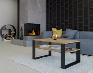 Lumarko Stolik Kawowy Ława Modern 1p Dąb Artisan / Czerń - Ławy i stoliki kawowe - miniaturka - grafika 7