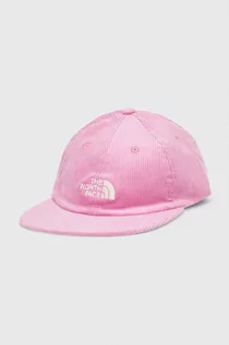 Czapki damskie - The North Face czapka z daszkiem sztruksowa kolor różowy z aplikacją - grafika 1