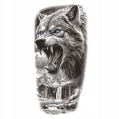 Zabawki kreatywne - TATUAŻ WILK NIEBIESKIE OCZY GROŹNY ZMYWALNY TYMCZASOWY WODNY - miniaturka - grafika 1