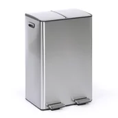 Kosze na śmieci - Wewnętrzny kosz do segregacji śmieci, 2x 60 l, nierdzewny, z pedałem - miniaturka - grafika 1