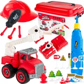Łamigłówki - MAŁY STRAŻAK ZESTAW MAŁEGO STRAŻAKA POJAZDY AUTKA WÓZ AKCESORIA HEŁM 4 W 1 - miniaturka - grafika 1