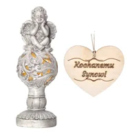 Lampiony i znicze - ZNICZ dla SYNA ANIOŁ STRÓŻ SOLARNY do ogrodu lub na grób - miniaturka - grafika 1