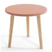 Ławy i stoliki kawowe - Różowy stolik na drewnianych nóżkach P3-T89 - miniaturka - grafika 1