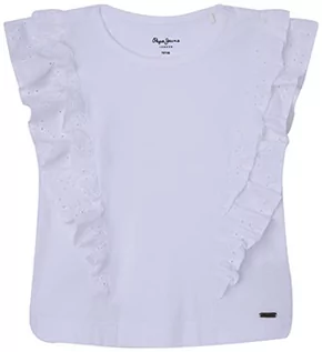 Koszulki dla dziewczynek - Pepe Jeans Koszulka dziewczęca Nicolasa, biały, 14 lat - grafika 1