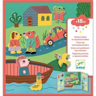 Djeco Naklejki Zestaw z naklejkami .wielokrotnego użytkuZWIERZĘTADJ09071 - Zabawki kreatywne - miniaturka - grafika 1
