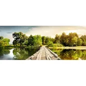 Obrazy i zdjęcia na płótnie - Obraz GLASSPIK 50 x 125 cm GL389 WOODEN PATH - miniaturka - grafika 1
