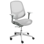 Fotele i krzesła biurowe - Beliani Krzesło biurowe AERI Szary - miniaturka - grafika 1