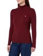 Swetry damskie - GANT Damski sweter ze stretchem bawełnianym, Plumped Red, S - miniaturka - grafika 1