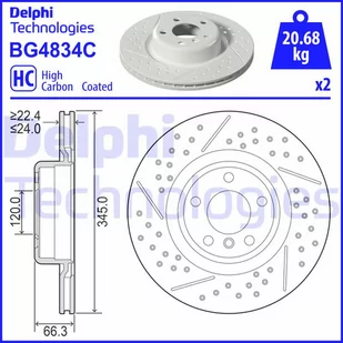 Tarcza hamulcowa DELPHI BG4834C - Tarcze hamulcowe - miniaturka - grafika 1