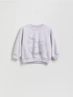 Bluzy dla dziewczynek - Reserved - Bluza z haftowanym wzorem - lawendowy - miniaturka - grafika 1