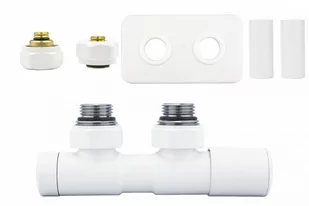 Zawór regulacyjny 50mm TWINS biały mat prawy Pex All in One rozeta zespolona prostokątna - Zawory i kraniki - miniaturka - grafika 1