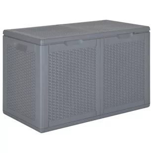 Skrzynia ogrodowa, szara, rattan PP, 180 L Lumarko! - Skrzynie ogrodowe - miniaturka - grafika 1