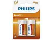 Baterie i akcesoria - Philips Bateria Philips R14 cynkowo-chlorkowa 1.5V LongLife (2szt blister) R14L2B/10 - miniaturka - grafika 1