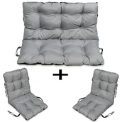 Poduszki ogrodowe - Poduszki Na Meble Rattan 120X60X50 Zestaw 2+1 Stal - miniaturka - grafika 1