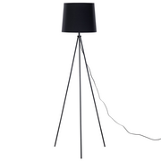 Lampy stojące - Beliani Lampa podłogowa Lampa podłogowa metalowa czarna SAMBRA 25807 - miniaturka - grafika 1