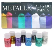 Kredki, ołówki, pastele i pisaki - Farby akrylowe metaliczne 8 szt. x 30 ml Creative - miniaturka - grafika 1