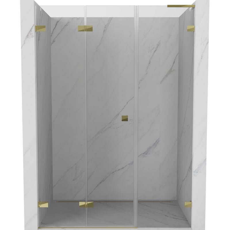 Mexen Lunar-F L drzwi prysznicowe składane lewe 145 cm, transparent, złote - 836SL-145-050-50-00-L