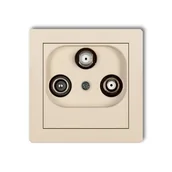Gniazdka elektryczne - Gniazdo abonenckie beżowe z dwoma wyjściami SAT+TV 1DGSN DECO KARLIK - miniaturka - grafika 1