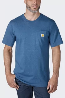 Koszulki sportowe męskie - Koszulka męska T-shirt Carhartt Heavyweight Pocket K87 HF1 Deep Lagoon Heather - grafika 1