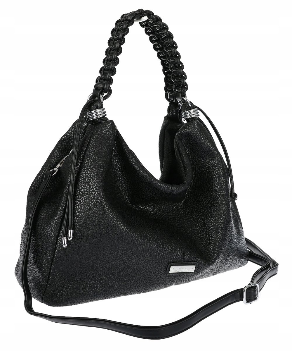 Torebka Damska Włoskiej marki CHARRO Worek listonoszka A4 CH819 czarna