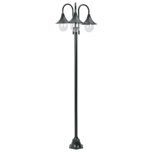 vidaXL Latarnia ogrodowa 3-punktowa, 220 cm, E27, ciemnozielona - Lampy ogrodowe - miniaturka - grafika 1