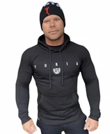 Bluzy sportowe męskie - Bluza męska sportowa - kangurka z napisem Furia - miniaturka - grafika 1