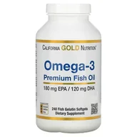 Suplementy naturalne - California Gold Nutrition Omega-3 Premium Fish Oil 180 EPA / 120 DHA, 240 kaps. - miniaturka - grafika 1