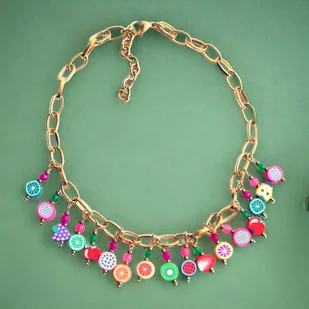 Owocowy naszyjnik : choker : kolia - Naszyjniki - miniaturka - grafika 1