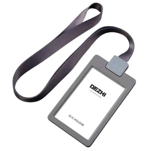 Holder na Kartę ID + Smycz Dezhi Etui na Identyfikator SZARY - Identyfikatory - miniaturka - grafika 1
