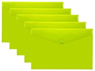 Portfele - eco-eco eco075GREEN A5 przezroczysty portfel na zatrzaski, w 50% z recyklingu, plastikowe foldery (5 sztuk), zielony - miniaturka - grafika 1