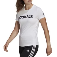 Koszulki sportowe damskie - Koszulka adidas Sportswear Loungwear Essentials Slim Logo GL0768 - biała - miniaturka - grafika 1