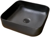 Umywalki - WASHBASIN CATANIA 385X385X140 MATT BLACK - miniaturka - grafika 1