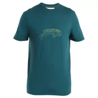 Koszulki sportowe męskie - Koszulka męska Icebreaker Men Merino 150 Tech Lite III SS Tee Icebreaker Ewe Bound Rozmiar: XL / Kolor: zielony/niebieski - miniaturka - grafika 1
