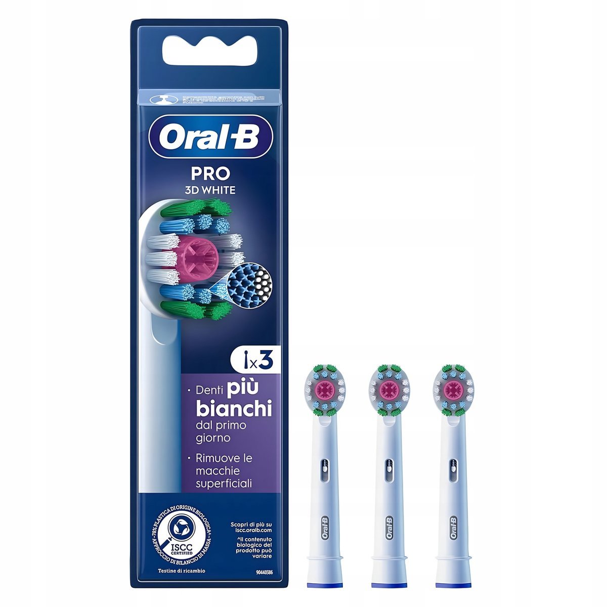 KOŃCÓWKA DO SZCZOTECZKI ELEKTRYCZNEJ ORAL-B 3D WHITE 3-PAK