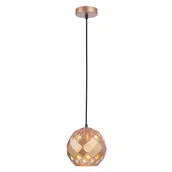 Lampy sufitowe - Italux Wisząca LAMPA geometryczna PAULELA PND-34221-1S-GD ażurowy ZWIS do sypialni złoty PND-34221-1S-GD - miniaturka - grafika 1