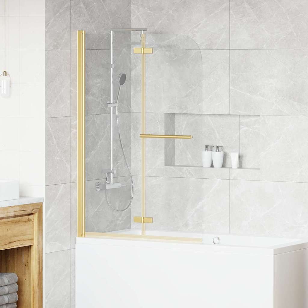 vidaXL Osłona prysznicowa złoty 95 x 140 cm Szkło ESG i aluminium