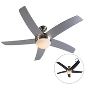 Wentylatory sufitowe - QAZQA Stalowy wentylator sufitowy z pilotem - Cool 52 - miniaturka - grafika 1