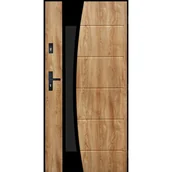 Drzwi zewnętrzne - Pantor Drzwi zewnętrzne stalowe wejściowe Lyon Black Dąb Turner 90 prawe - miniaturka - grafika 1