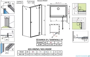Radaway Essenza Black Kdj kabina 120x90cm prawa szkło przejrzyste 1385042-54-01R/1384050-01-01 - Kabiny prysznicowe Radaway Essenza Black Kdj kabina 120x90cm prawa szkło przejrzyste 1385042-54-01R/1384050-01-01 - Kabiny prysznicowe - miniaturka - grafika 2