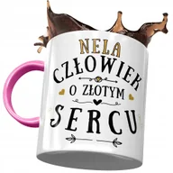 Kubki - Kubek Różowy Dla Neli Żony Koleżanki Prezent z Nadrukiem ze Zdjęciem + Opakowanie na prezent (wzór 02) - miniaturka - grafika 1