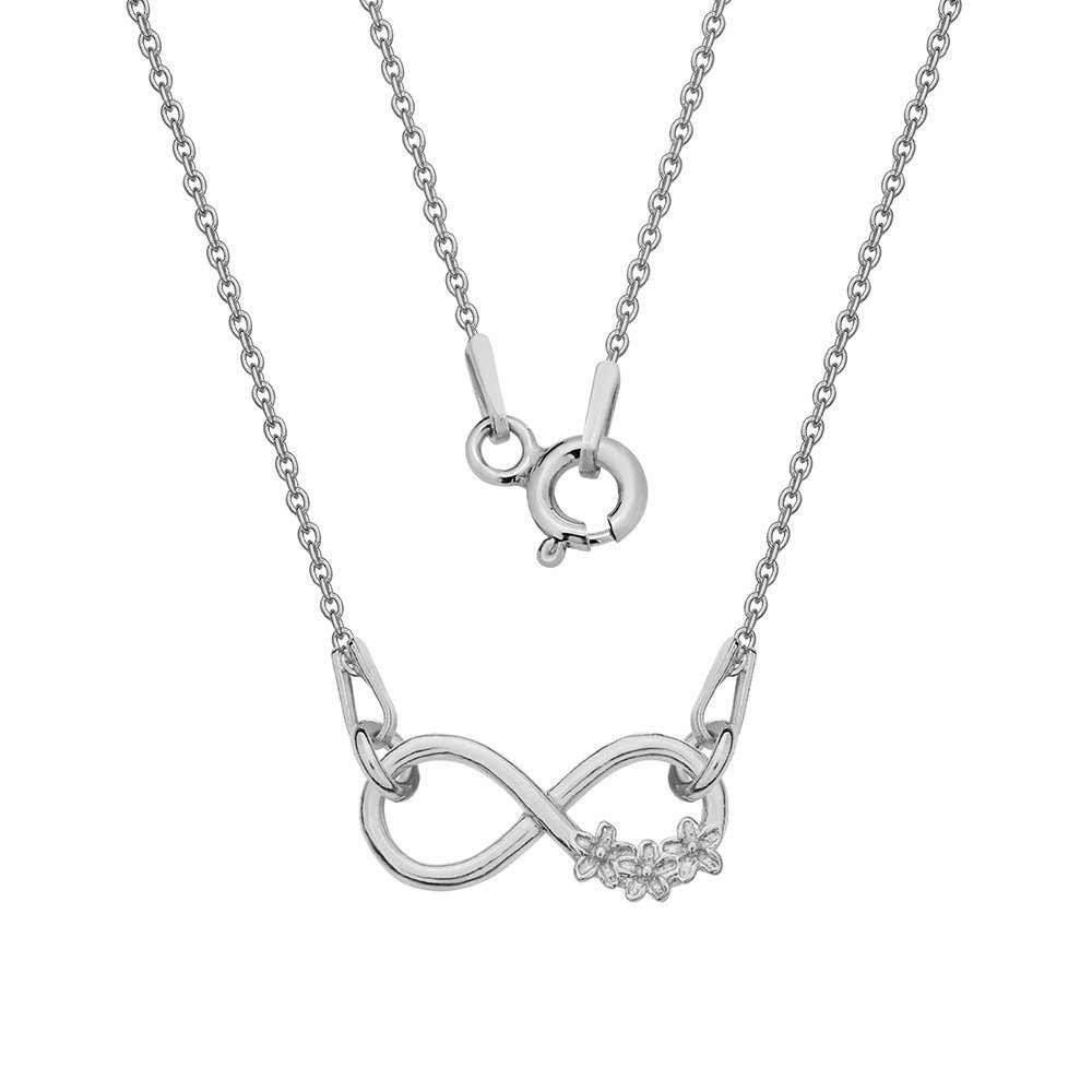 MYNESS Naszyjnik, nieskończoność z kwiatkami, rozmiar 43 cm