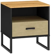 Szafki nocne - Szafka nocna młodzieżowa COLT 08 dąb złoty craft/czarna ML MEBLE - miniaturka - grafika 1