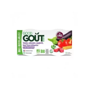 Good Gout Good Dna - Spaghetti z bakłażanem i wołowiną, 2x190 g - Dania dla dzieci - miniaturka - grafika 1