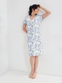 Piżamy ciążowe - Koszula 120 Biały w kwiaty (Rozmiar S) - miniaturka - grafika 1